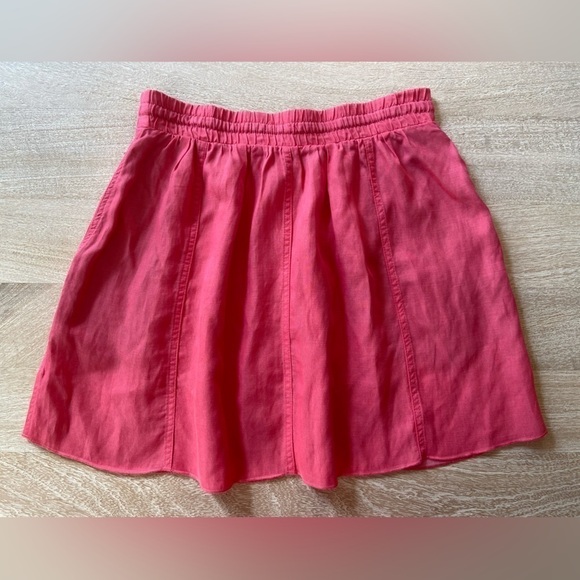 Aritzia Wilfred Linen Cotton Blend Pink Drawstring Waist Two Pockets Skirt - Picture 4 of 9